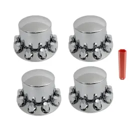 Law127830 Labwork 33mm Lug Front Wheel Center Cap Hub Rear Axle Chrome Abs Plastic
