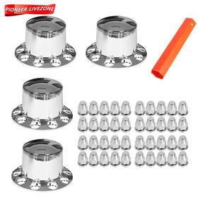 Labwork-parts Pn2194415 4pcs Chrome Rear Wheel Axle Hub Cover Kit 33mm Nut Covers Semi Abs Plastic
