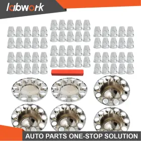 Tl21303q Labwork Semi Truck Hub Cover Wheel Axle Center Caps With 33mm Lug Nut Covers