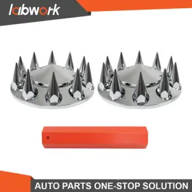 Tl30956q Labwork Front Hub Cover Set Chrome Truck Wheel 33mm Nut Covers Spiked Tl30956q Labwork Front Hub Cover Set Chrome Truck Wheel 33mm Nut Covers Spiked