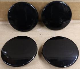 Land Rover M9rm1a096aa Oem Set Of 4 Black Center Caps Fk521a096aa Fk521a096ba