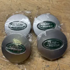 Pa66-m30 Land Rover Green/silver Wheel Center Hub Caps 4pieces