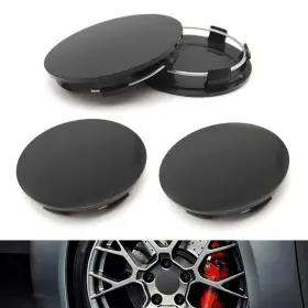 Lee30671 Leediga 4pcs 60mm Wheel Center Hub Caps Snap-on Black R60 56mm Inner Diameter