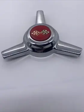 Lk35apl Lugnutkingi 1 Corvette 71-79 3 Bar Swept Spinner Center Cap Factory Wheels Red Flags