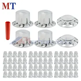 Mt2918511 Machine-tools Caps With Lug Nut Covers Chrome Semi Truck Hub Cover Wheel Axle Center