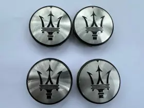 670149985 Maserati Four 4 Oem Ghilbi Silver Wheel Center Caps 670149985 Maserati Four 4 Oem Ghilbi Silver Wheel Center Caps