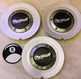 Bc-130 Maxspeed 3 Silver Rim 5-7/8 Inch Wheel Center Caps #bc-130