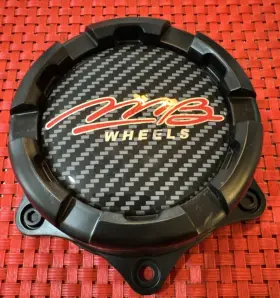 C-324-1 Mb Wheels Motorsports Black 6 Lug Short Wheel Rim Hub Cover Center Cap