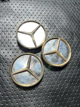 89-9022 Mercedes 550003 Aftermarket Center Cap P7805 Set Of 3 Gold Star