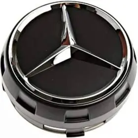 000-400-27-00-9040 Mercedes-benz 00040027009040 4x Hub Cap - Raised Star Matt Black