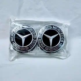 X0034gmxrv Mercedes-benz Black Wheel Center Caps 4 Pc