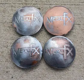 884k68-cap Metal Fx Custom Wheel Center Cap Set Of 4 Worn Chrome Part #