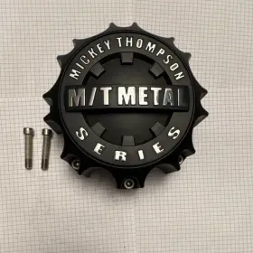 Mt8h-up Mickey Thompson Metal M/t Series 8 Lug Black Center Cap Mt8h With Screws