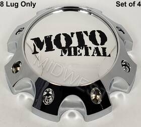 Moto Metal 1079l170chmo1 4 New Chrome 8 Lug 42mm Wheel Rim Center Cap W Screws