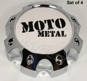 1079l170mo3ch-h62 Moto Metal 4 New Chrome 8 Lug Wheel Rim Center Caps W Screws