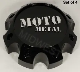 1079l170mo3gb-h50 Moto Metal 4 New Gloss Black 8x165.1 8x180 Wheel Center Caps