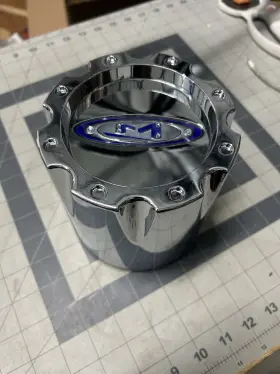 353k133-1 Moto Metal Chrome Wheel Center Cap Snap In 5 Inch Round And 5.375 Tall 148