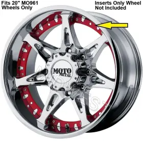 389k20r Moto Metal 7 New Red Mo961 20 Inch Wheel Rim Inserts With Screws