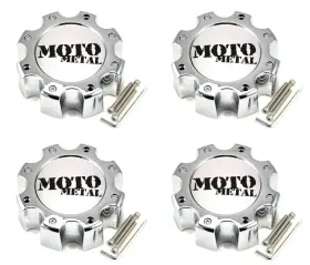 845l172r Moto Metal 4x New Chrome 8 Lug Bolt On Wheel Center Caps Mo957 959 961 964 965
