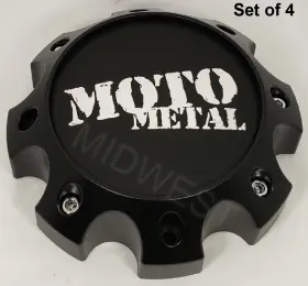 Mo989s05 Moto Metal 4 New Satin Black Short 8 Lug Wheel Rim Center Caps W Screws