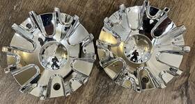 Mpw C202-cap 2 Wheels Chrome Center Caps Custom Rim Hubcap Lug Covers Used