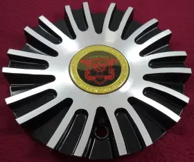 C-014b Mystikol Wheels Silver / Gloss Black Custom Wheel Center Cap # 1 C-014b Mystikol Wheels Silver / Gloss Black Custom Wheel Center Cap # 1