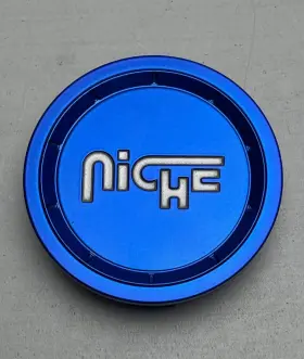 1005-24-05kas Niche Used Blue/silver Logo Snap In Wheel Center Cap