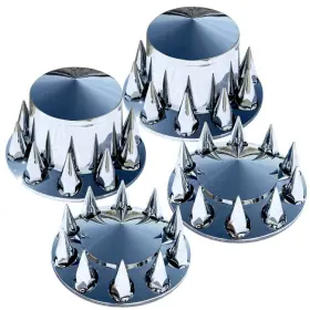 11005p Northstar Complete 4-piece Hub And Spike Nut Cover Kit Single Rear Axles Push-on 33mm Lugs