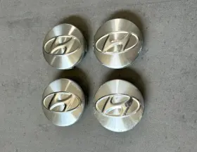 52960-3s120 Oem Hyundai Sonata Santa Fe Machined Wheel Center Cap Set 4 Used Fair Rim 2 3/8 Inch