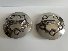 F87a-1a096-cb Oem Ford Center Caps 7 Inch Diameter Chrome Set Of 2