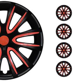 Omac U002376 16 Inch Wheel Covers Hubcaps For Ford F-series Black Matt Red Matte