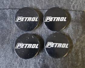 Petrol Spcg18-1p Center Caps 4 Black With Gray Logo 6 Clips Clip In