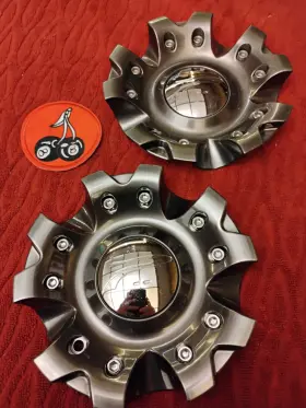 89-9200hi Platinum 2 Used P Gunmetal Custom Wheel Center Caps #89-9200hi