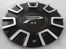 A89-9439bk-cap Platinum Wheels Silver / Gloss Black Custom Wheel Center Cap #