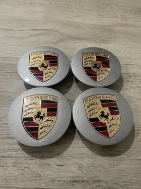 7pp601152a Porsche Cayenne 911 Center Caps Cayman 991 Panamera Factory Oem Gray 76mm