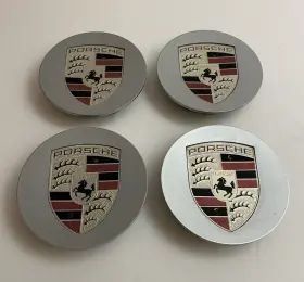9p1601149 Porsche Center Cap Set Metallic Silver Color Crest