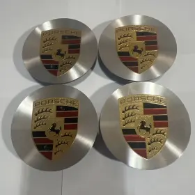 9yo.601.149 Porsche Wheel Center Caps Factory Oem Polished / Color Crest Set/4 X