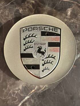 Porsche Gf-003 76mm Center Cap Concave Silver Color Crest Good Condition