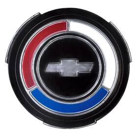 Qrp Chv4492 For Chevy Chevelle 67-68 Black Wheel Center Cap Emblem W Color Bow Tie Logo