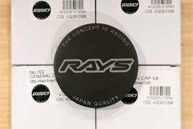Rays 61023812100bk No.102 4x4 General Center Cap V4 - Black-hairline / Gr 4 Pcs
