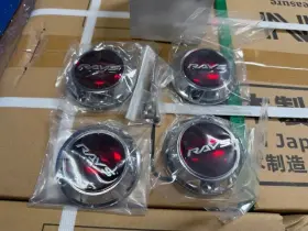 57xtreme Rays Wc57exr Gram Lights Center Caps - Red / Silver Set Of 4