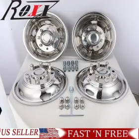 Roxx 17 8 5 Chevy Gmc 3500 Inch Chrome Dual Steel Wheel Simulators Dually Rim Liners Covers