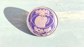 5289871 Saab Oem Factory Scania Blue Front Hood Bonnet Emblem Badge 900 9000