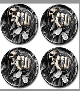 Skinoeu A-1360 4x60mm 3d Stickers For Wheel Center Caps A 1360