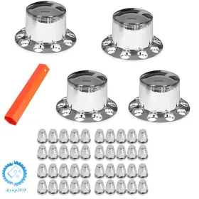 Su617845ku Skyup2018 Abs Plastic Rear Axle Hub Covers 33mm Lug Nut Chrome Hubcaps For Semi Truck
