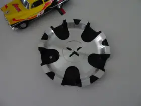 C955-2 Starr Alloys Alloy Silver/black Machined Custom Wheel Center Cap #