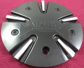 C597709 Status Alloy Wheels Gloss Black / Chrome Custom Wheel Center Cap # 1