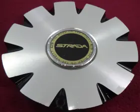 C-495-1 Strada Wheels Silver / Gloss Black Custom Wheel Center Cap # 1