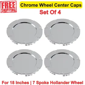 80-9421 Tinwid1919 Set Of 4 New Chrome 18 Inch Wheel Hub Center Caps For 2007-2013 Cadillac Escalade