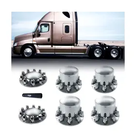 Tr082-twcs Torque Chrome Front And Rear Axle Complete Wheel Cover Set 33mm Screw-on Lug